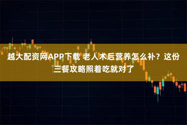 越大配资网APP下载 老人术后营养怎么补?这份三餐攻略照着吃就对了